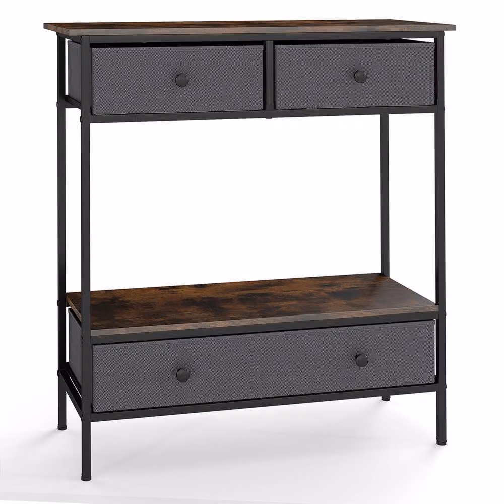 Costway Industrial Brown Console Table for Entryways and Hallways – 3