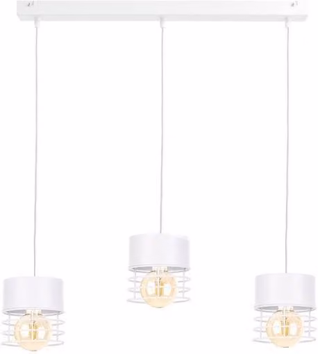 Netlighting Atollo Bar Pendant Ceiling Light in White, 60cm, 3x E27