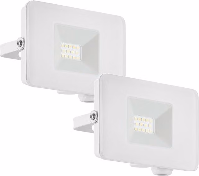 Loops 2 Pack IP65 Adjustable 10W LED Outdoor Wall Flood Light in White