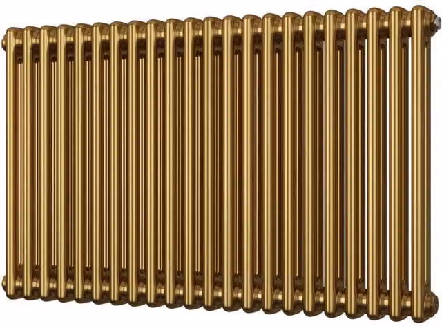 Alpha 2 Column Steel Radiator in Gold/Brushed Brass, Height: 180 cm, Width: 60 cm