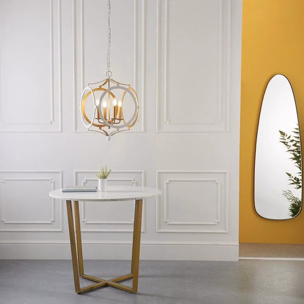 Netlighting VICENZA Dimmable 4 Light Metal Ceiling Pendant in White and Gold/Brass – 2