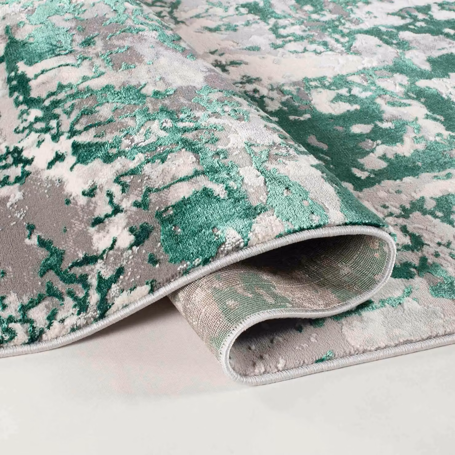 Desire Rugs Styra Modern Abstract Area Rug in Aqua, Blue and Silver, W: 120 cm, L: 170 cm – 2