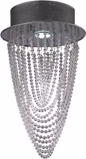 Netlighting Camilla Round Ceiling Light in Polished Chrome and Grey Crystal – 1