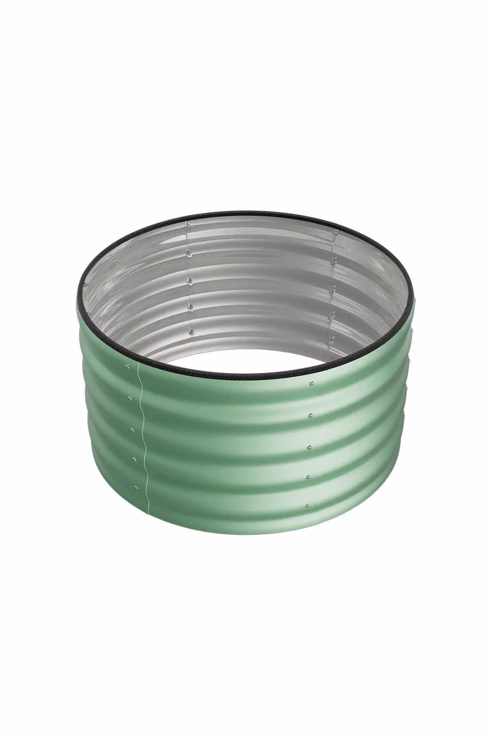 H&O Direct Light Green Round Galvanised Steel Raised Garden Bed W/D/H: 80 x 40 x 40 cm – 3