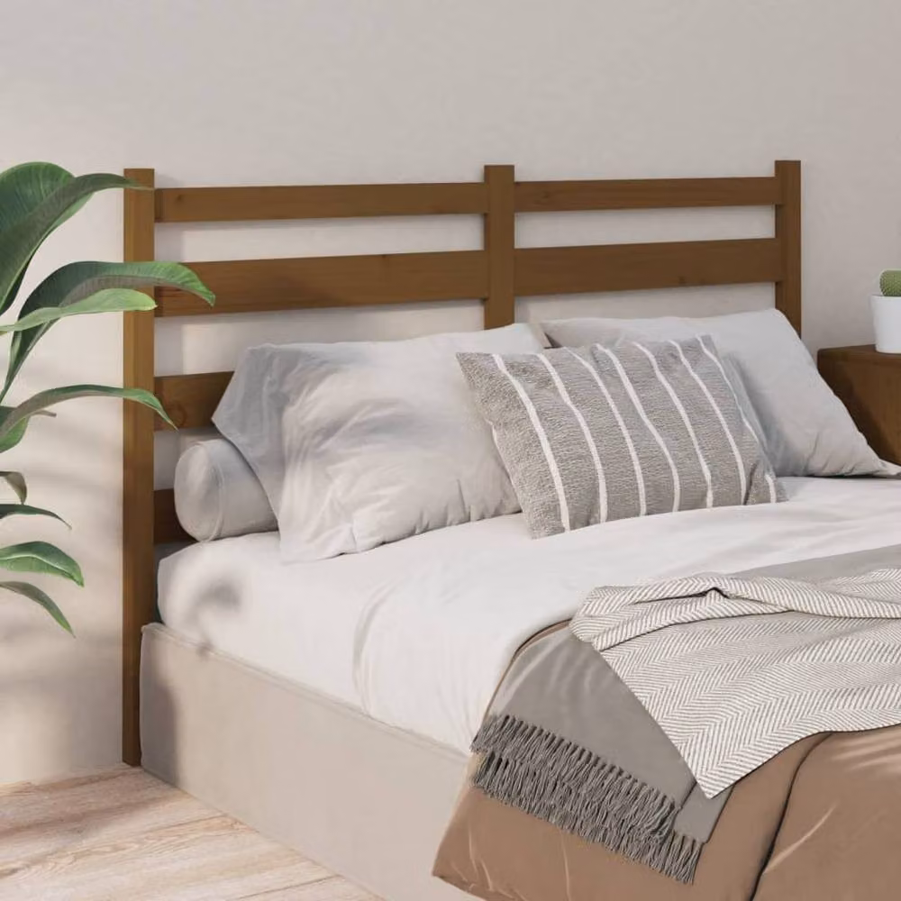 Berkfield Home Rustic Solid Wood Pine Bed Headboard in Honey Brown, W: 206 cm, D: 4 cm, H: 100 cm – 2