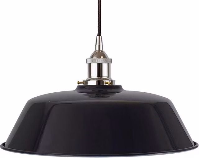 SE Home Chancery Round Pendant Light in Navy Blue and Black with Nickel Finish