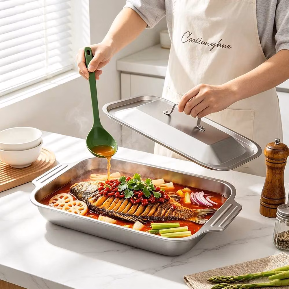Kelvenix Stainless Steel Rectangular Baking Sheet in Silver – 3