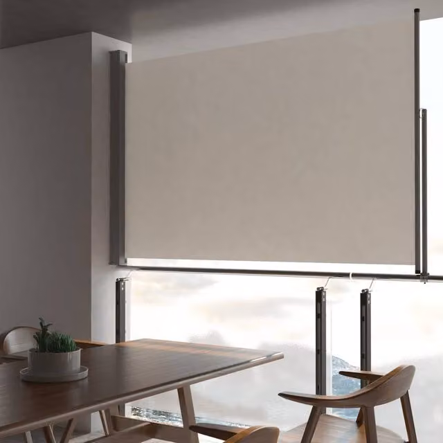 Berkfield Home Patio Retractable Side Awning in Beige, W: 300 cm, H: 160 cm