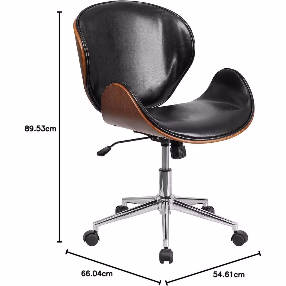 Ventryn Black Leather Executive Office Chair with 360 Degree Swivel and Weight Adjustment – 2