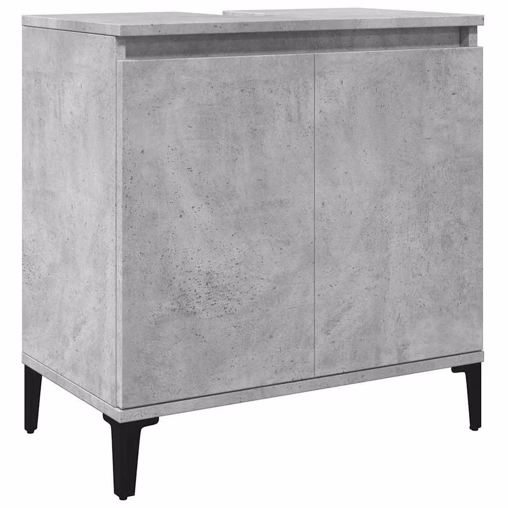 Berkfield Home Freestanding Bathroom Sink Cabinet in Grey, W: 58 cm, D: 33 cm, H: 60 cm – 2