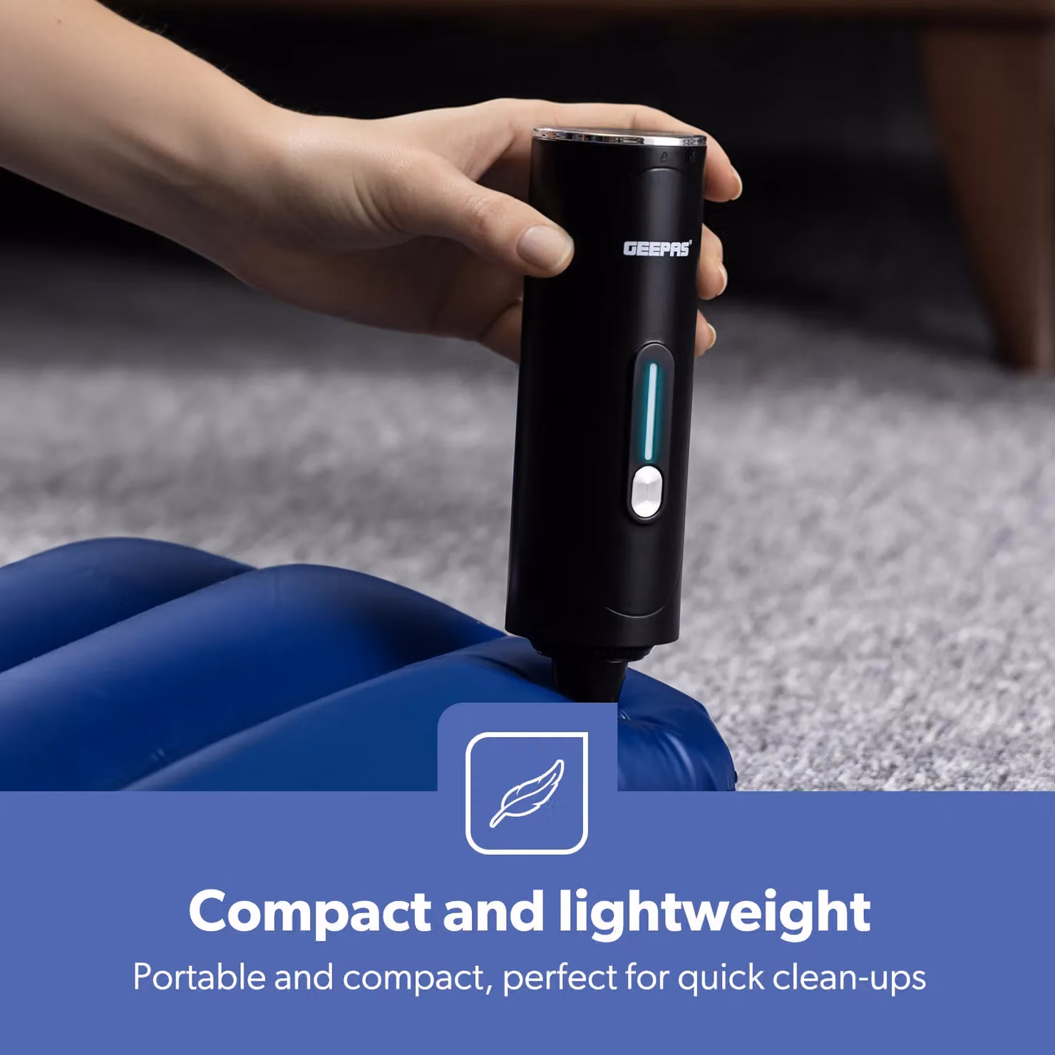 Geepas 4-in-1 Cordless Handheld Vacuum with Blower, Inflator and Deflator, 30 Minute Runtime, Black – 6