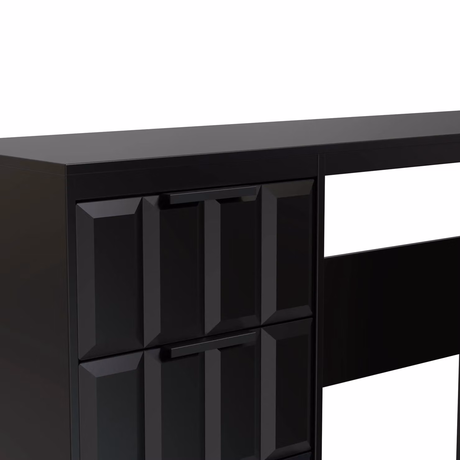 Ready Assembled 2 U Seattle 3 Drawer Desk in True Black – 3