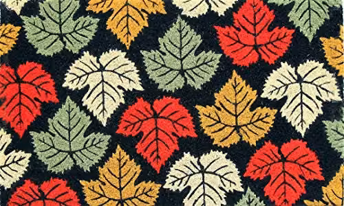 Coco&Coir Maple Rain Natural Coir Entrance Door Mat with Leaves Design, W/D: 75 x 45 cm – 1
