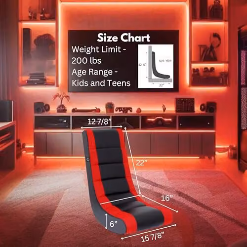 Ace Bayou ABC Life Style Furniture Video Rocker Gaming Chair for Adults in Black and Red Stripe – 3
