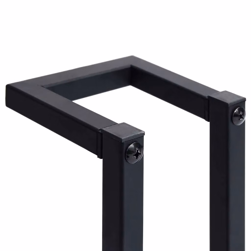 Berkfield Home Wall Mounted Metal Towel Rack, Black, W/D/H: 12.5 x 12.5 x 60 cm – 3