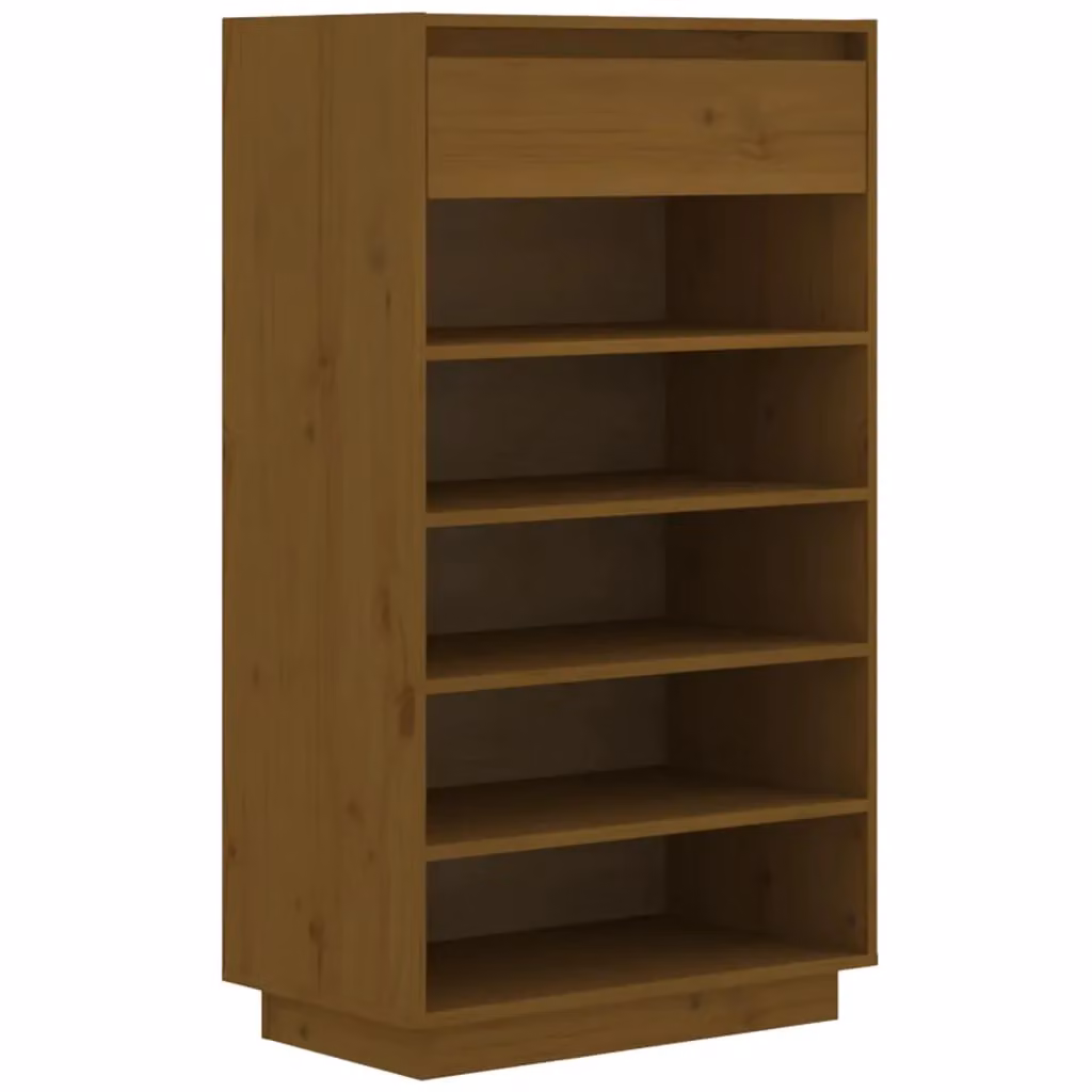Berkfield Home Solid Wood Pine Shoe Cabinet in Brown, W/D/H: 60 x 34 x 105 cm – 2