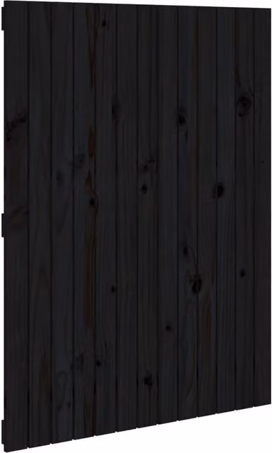 Berkfield Home Black Rustic Solid Wood Pine Wall Mounted Headboard W: 110 cm, H: 82.5 cm, D: 3 cm – 1