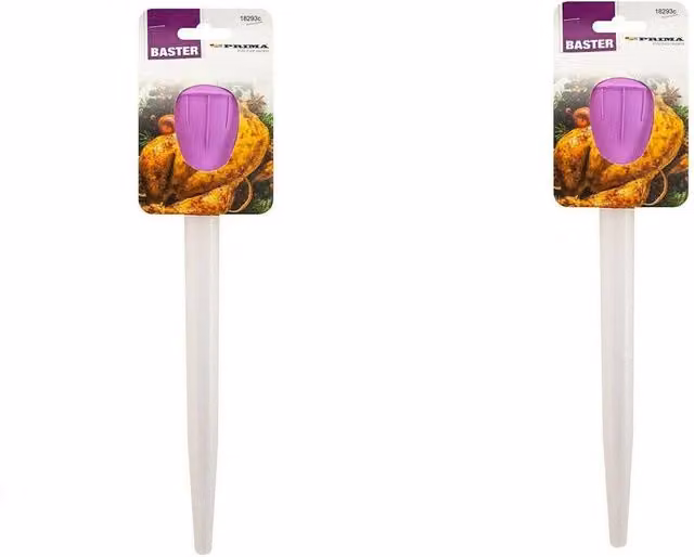 BARGAINS-GALORE Set of 2 Pink Heat Resistant Silicone Rubber Turkey Basters for Cooking Gravy and BBQ