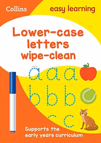 Collins Lower Case Letters Age 3-5 Wipe Clean Activity Book in Multicolour
