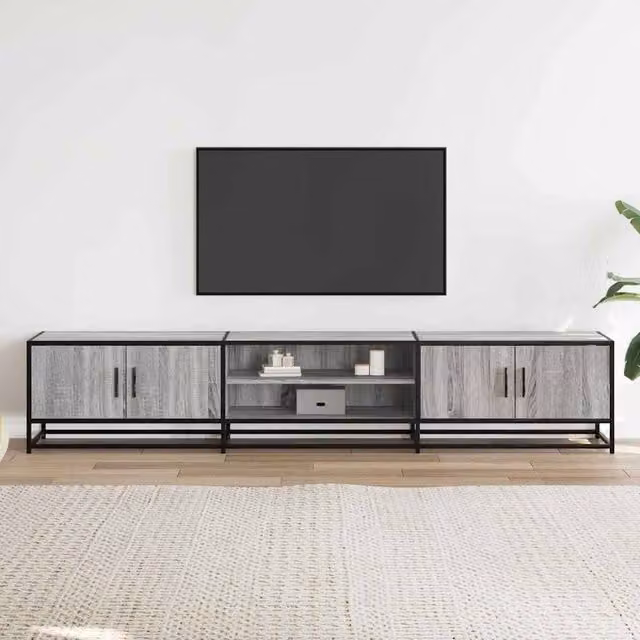 Berkfield Home Grey Sonoma TV Cabinet in Engineered Wood W/D/H: 210 x 35 x 41 cm – 1