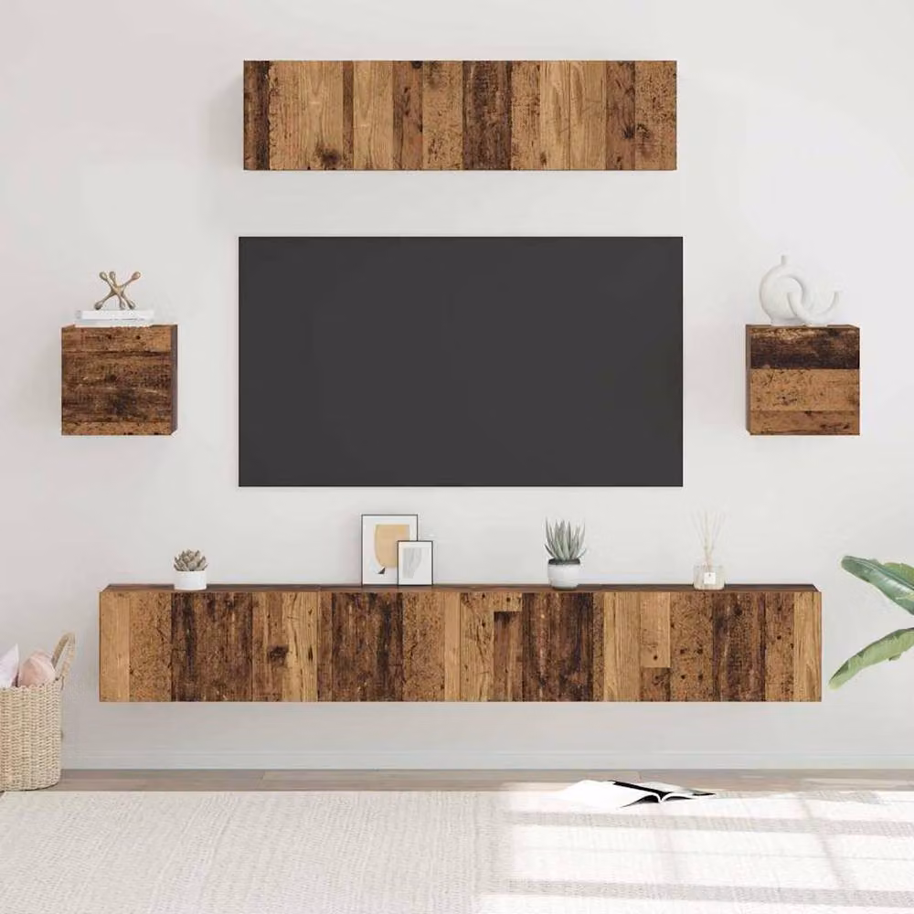 Berkfield Home 7-Piece Modern TV Cabinet Set in Brown, W/D/H: 80 x 30 x 30 cm – 2