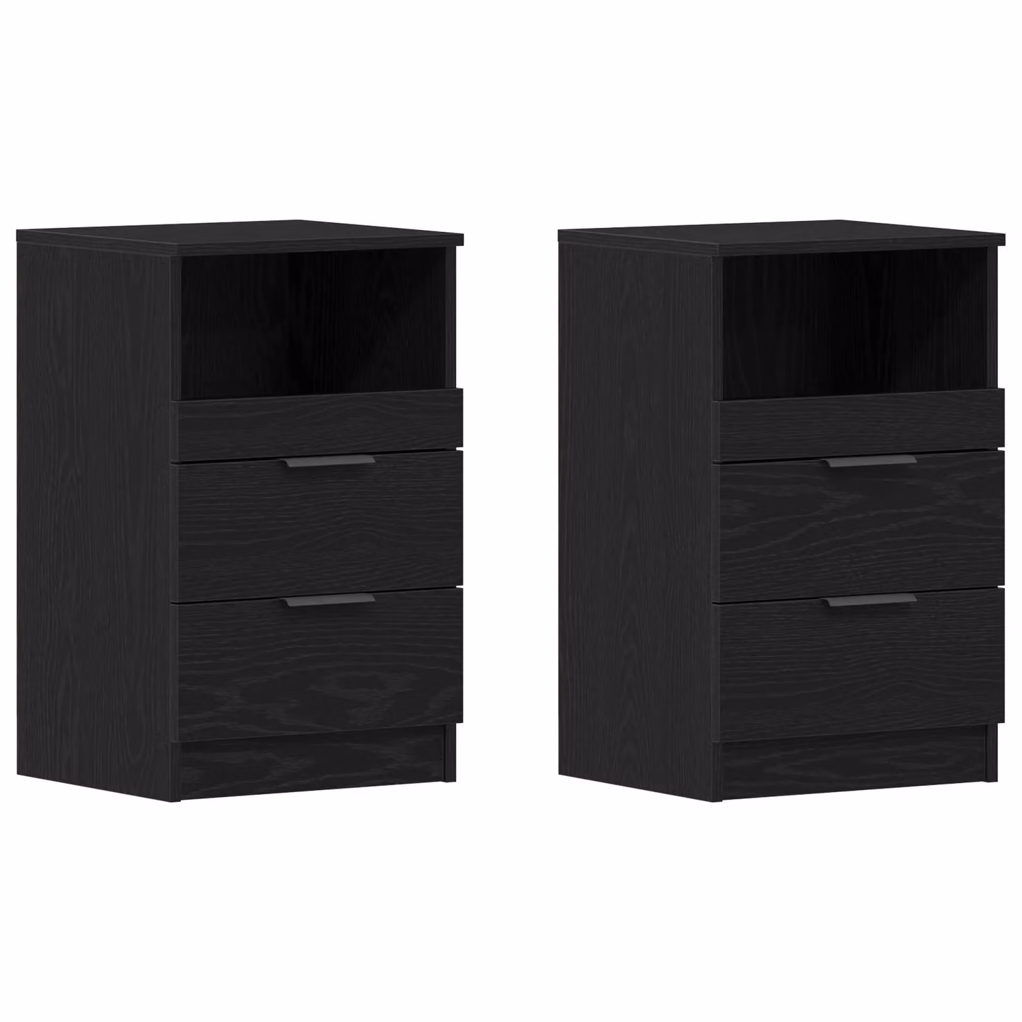 Berkfield Home Set of 2 Black Oak Bedside Cabinets, W/D/H: 40 x 35 x 65 cm – 2