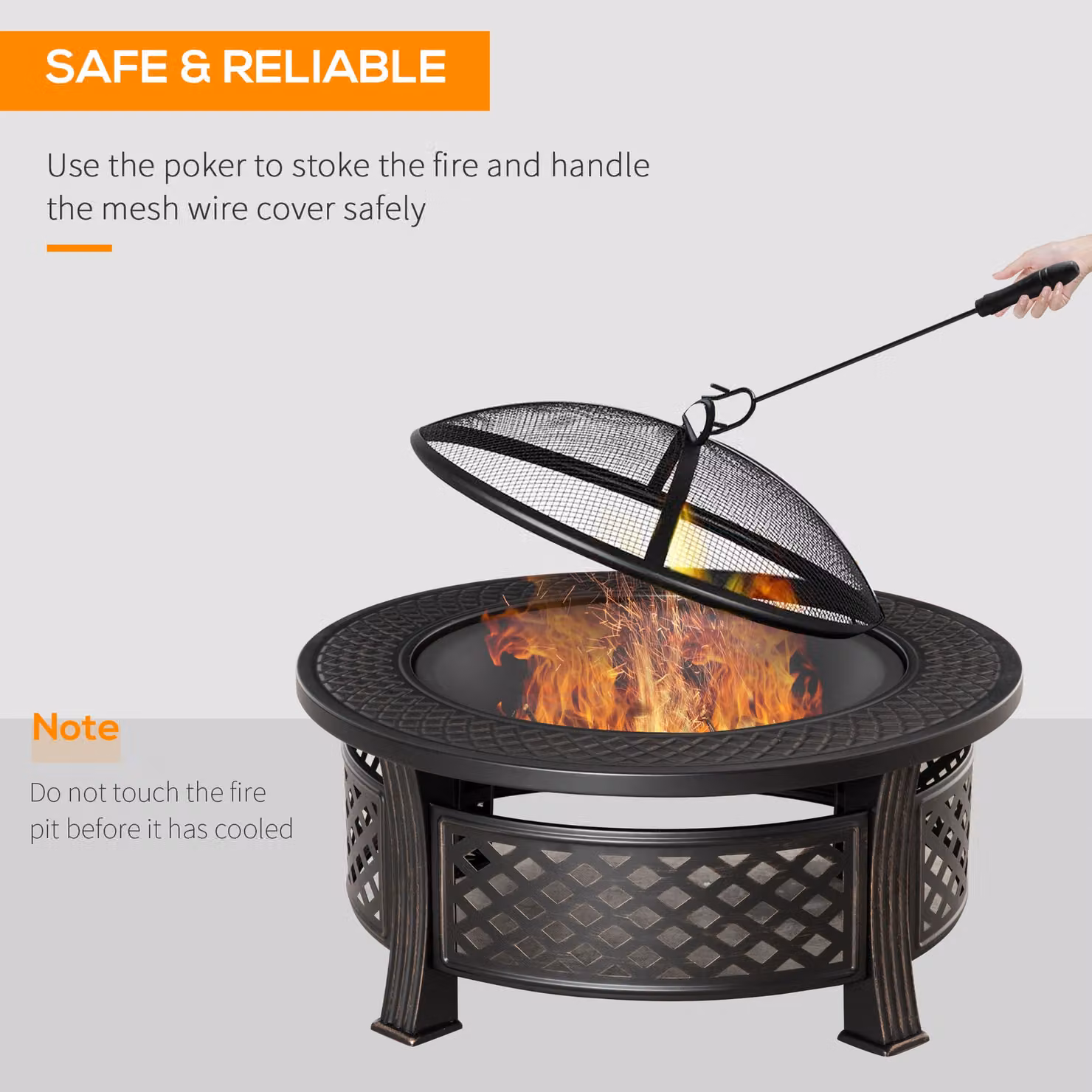 Outsunny Bronze and Black Steel Outdoor Fire Table – 4