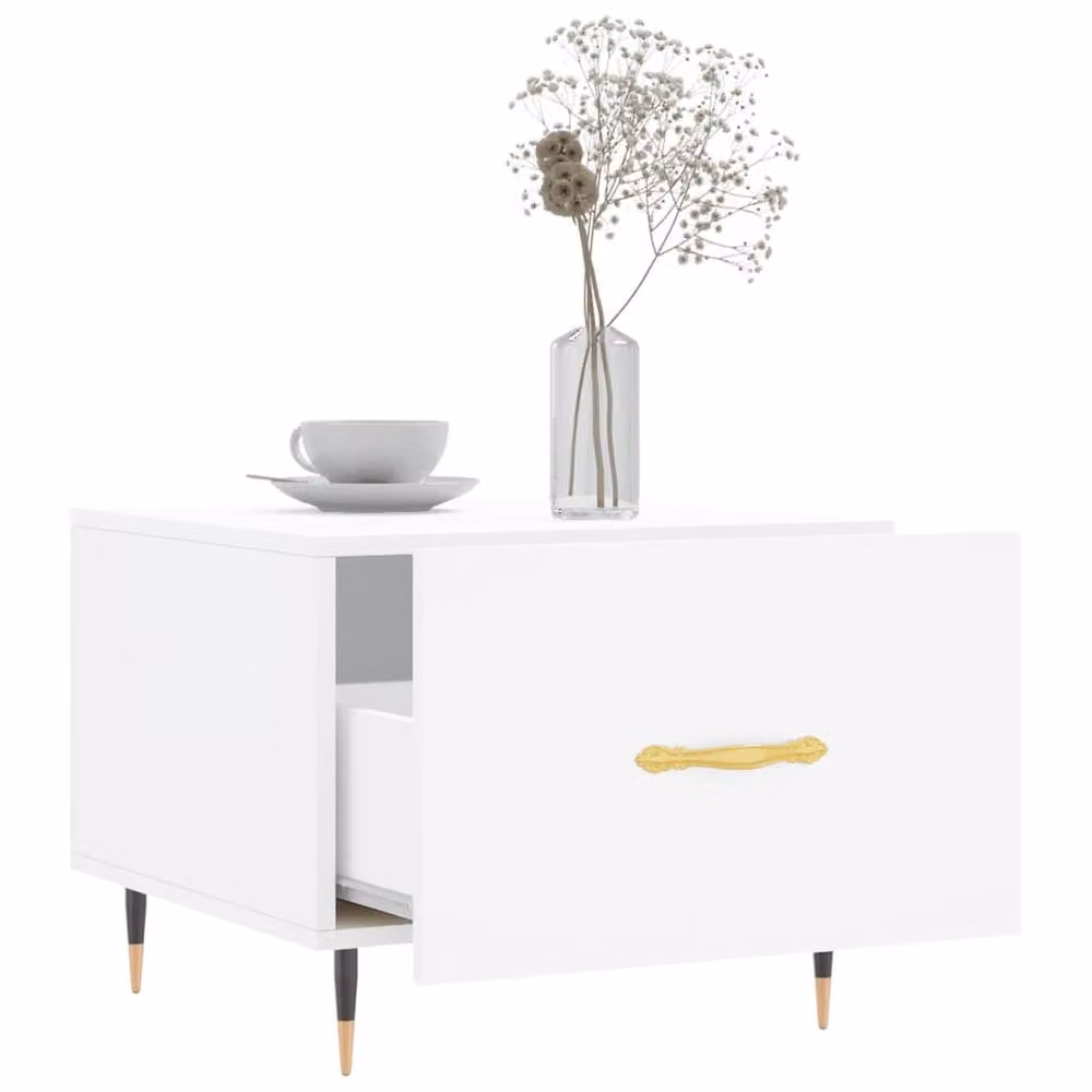 Berkfield Home White Decorative Square Coffee Table, W/D/H: 50 x 50 x 40 cm – 2