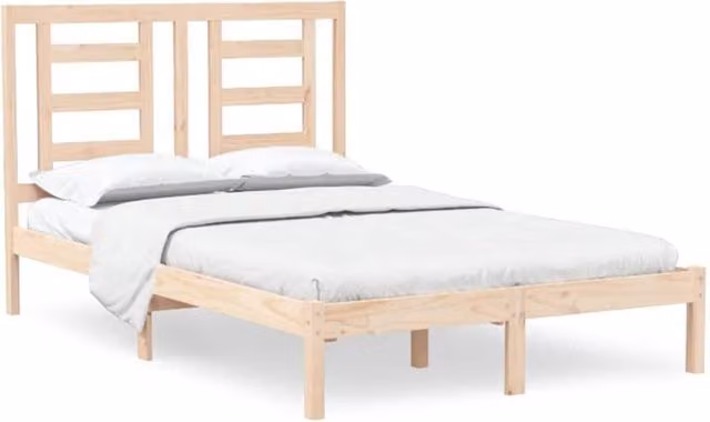 Berkfield Home Solid Wood Pine Bed Frame in Beige, W/D/H: 120 x 200 cm – 1