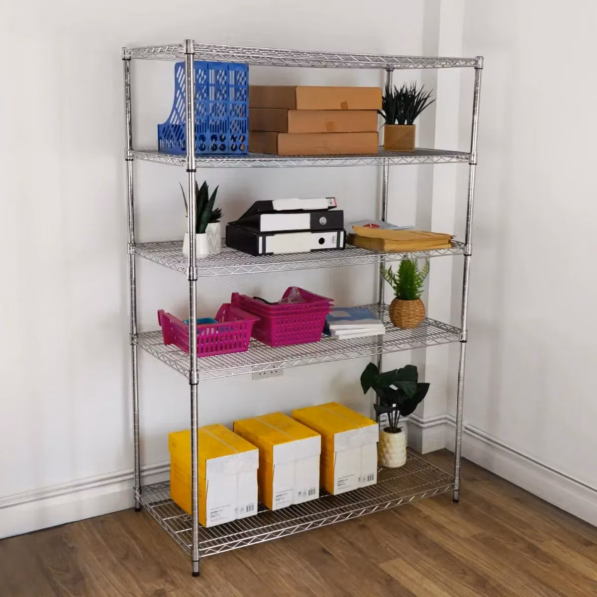 Monstershop KuKoo Silver Metal Wire Racking with Adjustable Shelves, W/D/H: 60 x 60 x 180 cm – 2