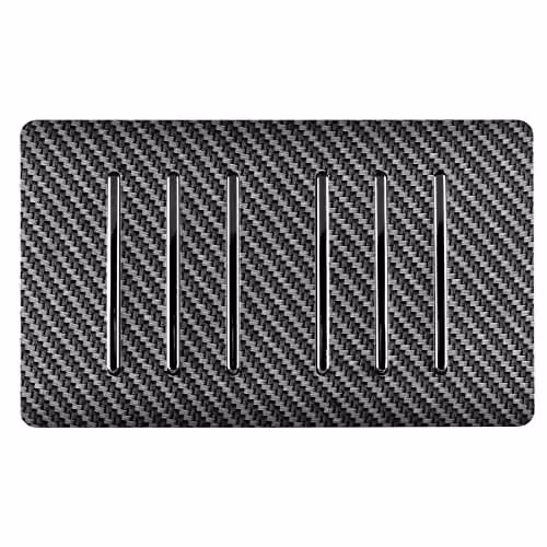 Trendi Switch Modern Carbon Fibre Flush Light Switch Plate in Black and Chrome