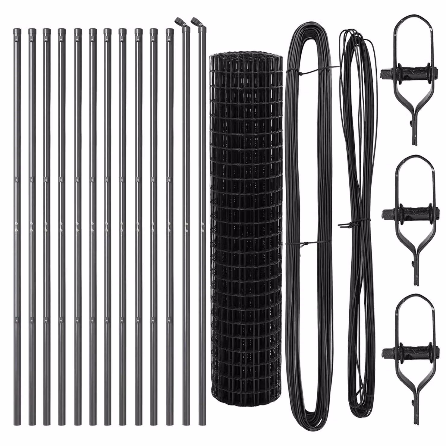 Berkfield Home Euro Fence Wire Mesh with 13 Posts, Grey Galvanised Steel, 1 x 25 m – 3