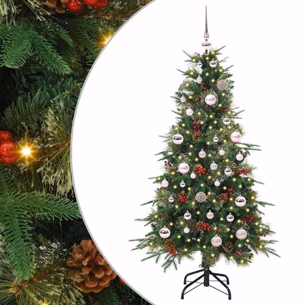 Berkfield Home Elegant Green Artificial Hinged Christmas Tree, Height: 150 cm – 2