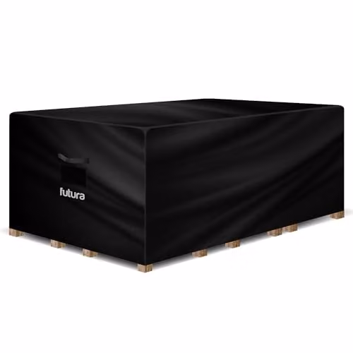 Futura Waterproof Rectangular Garden Furniture Cover in Black, 420D Oxford Fabric, W/D/H: 170 x 94 x 71 cm – 1