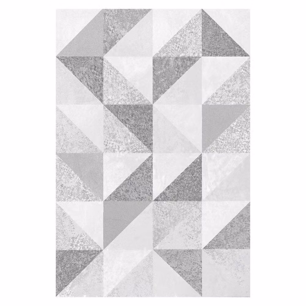 MCC Direct Modern Abstract Rectangular Microfibre Rug in Grey, W/D: 80 x 150 cm – 2
