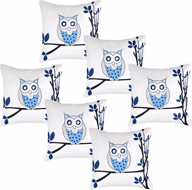 Gardenista Purple Floral Owl Printed Outdoor Square Scatter Cushion