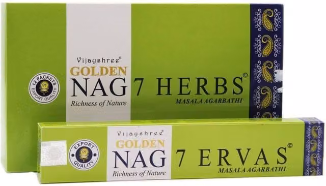 KDMD Golden Nag Seven Herbs Incense Sticks in Green and Gold – 1
