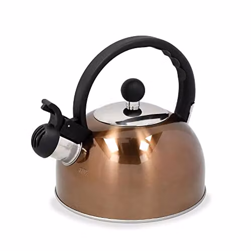 La Cafetiere Stainless Steel Whistling Kettle in Copper and Bronze – 1