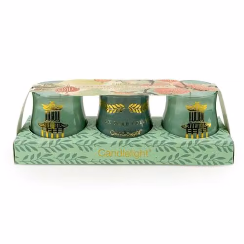 Candlelight The Silk Road Collection Chengdu Scented Candle Set of 3 in Green