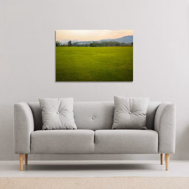 Benjamin Tate Design LTD Lush Grass Field Landscape Canvas Print, Green, W: 127 cm, H: 101 cm