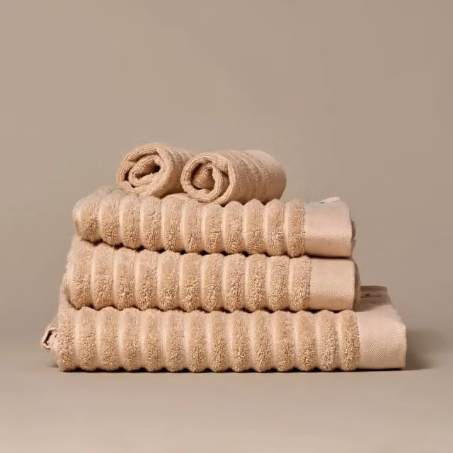 Misona Pack of 2 Organic GOTS Cotton Face Cloths, 30 x 30 cm, Beige
