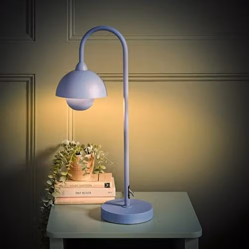 ValueLights Tilly Pastel Sky Blue Arched Dome Metal Table Lamp with LED Bulb, H 58.5 x W 30.5 x D 16 cm – 2