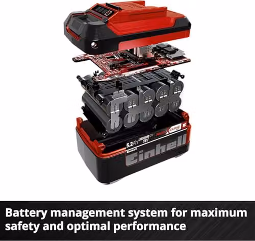 Einhell PXC 18V 5.2Ah Lithium-Ion Battery in Black and Red – 6