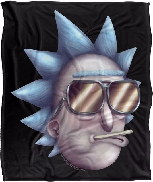 LOGOVISION Rick and Morty Cool Rick Alternate Reality Super Soft Fleece Throw Blanket, Multicolour, W: 91 cm, D: 147 cm – 6
