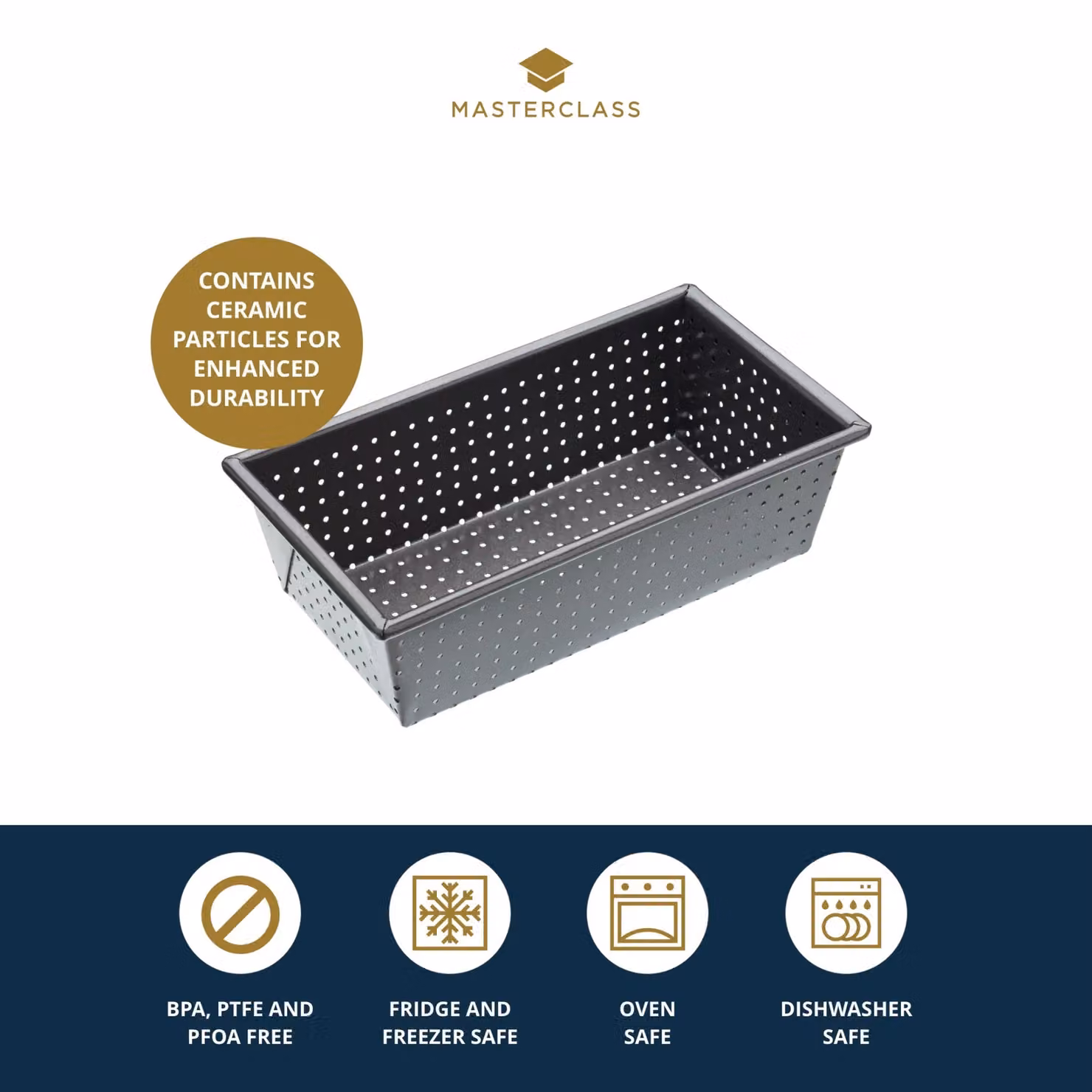 MasterClass Non-Stick Rectangular Carbon Steel Loaf Tin, Black or Grey – 5