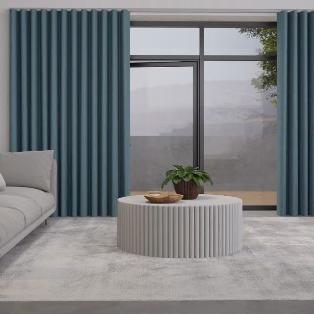 Terrys Positano Made to Measure Blackout Wave Curtain in Petrol Blue