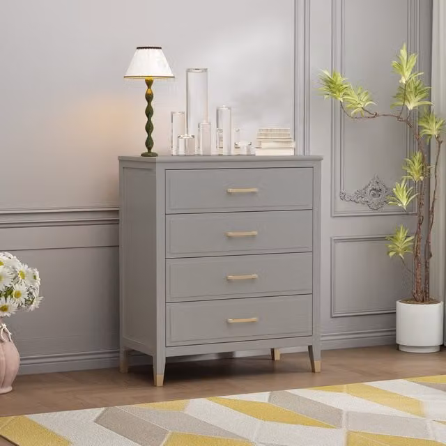Palazzi 4 Drawer Chest in Grey by Cabinet Bits