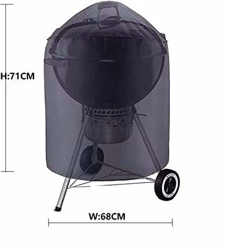 Chusstang Waterproof Oxford Heavy Duty Kettle BBQ Cover in Black, W/D/H: 71 x 68 x 71 cm – 2
