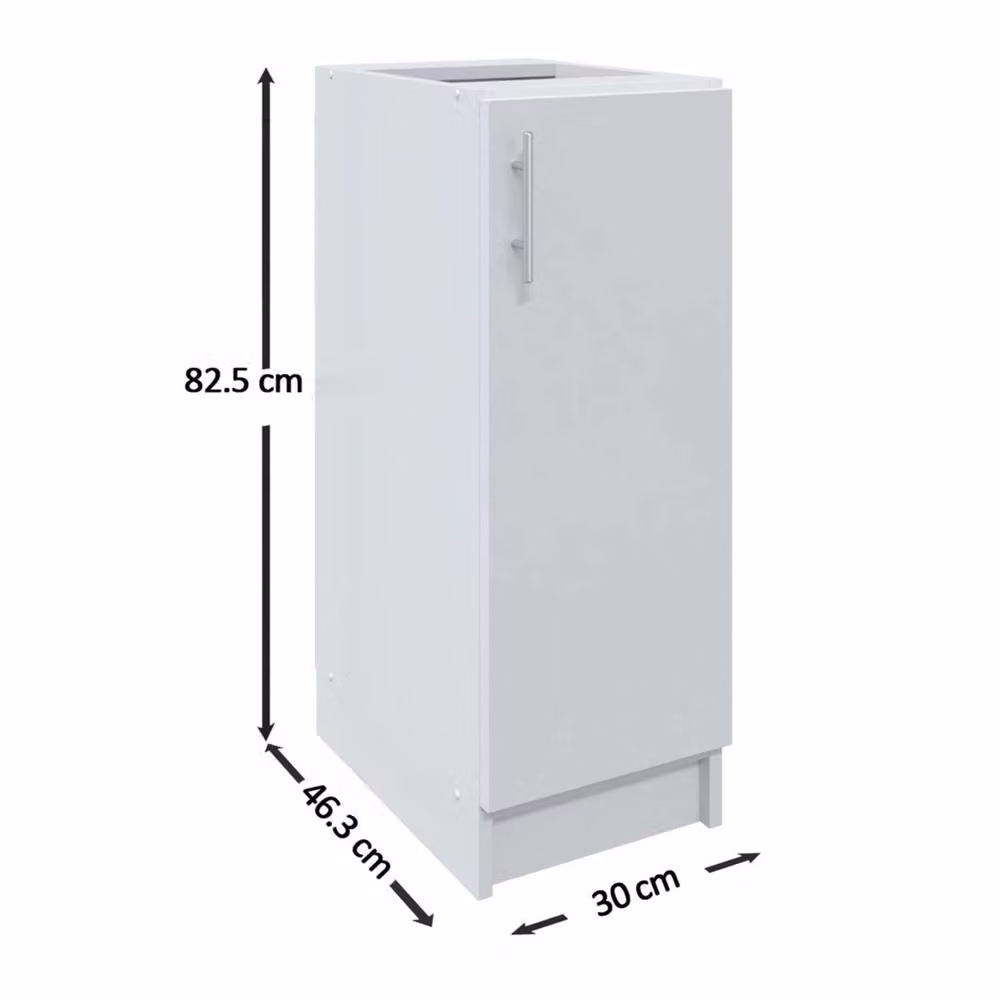 SPETLEK Grey Matt MDF Kitchen Base Unit with Hinged Doors and Internal Shelves – 2