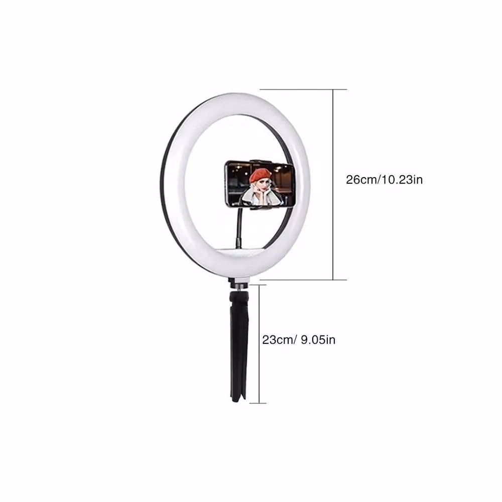 EONLION 10 inch Dimmable LED Ring Light with Tabletop Stand in Black – 2